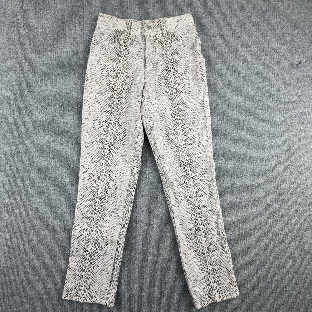 International Male Pants Womens 30x28 Beige‎ Snake Print Stretch Denim Chino